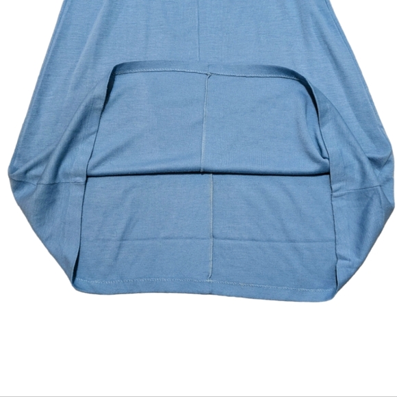 Vintage 70's Hubba Hubba Women's 7/8 Cerulean Blue Long-Sleeve Maxi Knit Dress - Picture 7 of 11